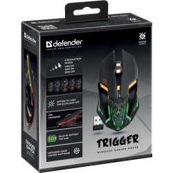 Mysz bezprzewodowa Defender TRIGGER GM-934 optyczna 3200dpi czarna LED