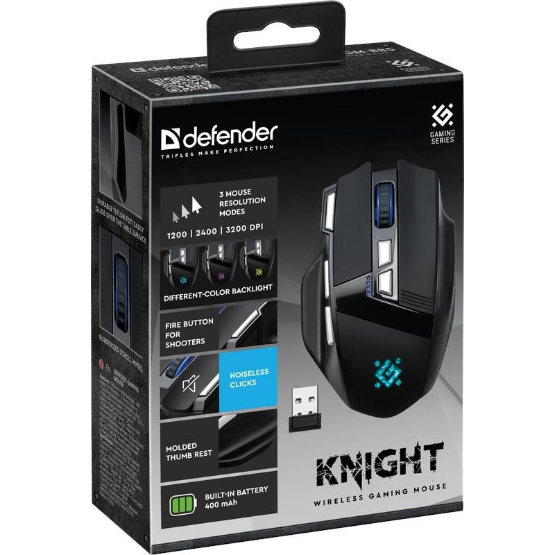 Mysz bezprzewodowa Defender KNIGHT GM-885 optyczna 3200dpi c… | PartsPC.pl