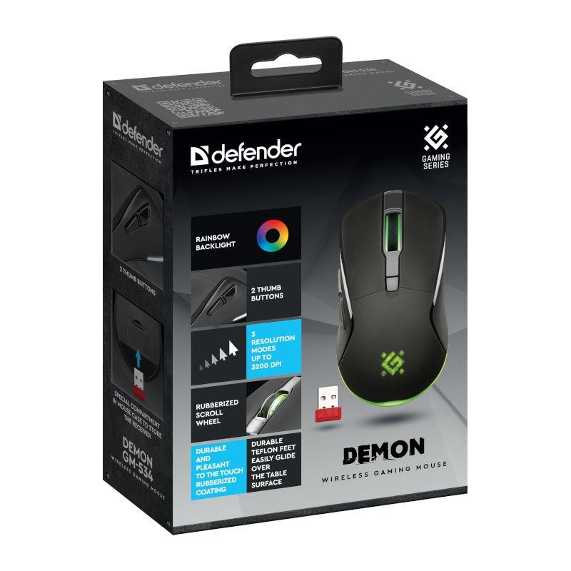 Mysz bezprzewodowa Defender DEMON GM-534 optyczna 3200dpi cz… | PartsPC.pl