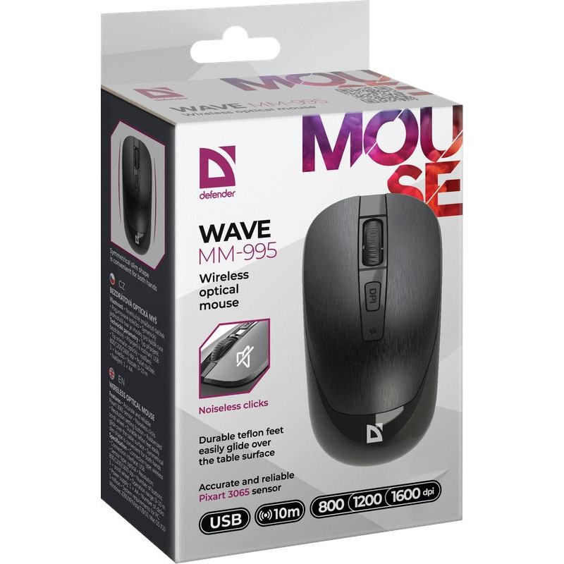Mysz bezprzewodowa Defender WAVE MM-995 optyczna bezklikowa … | PartsPC.pl
