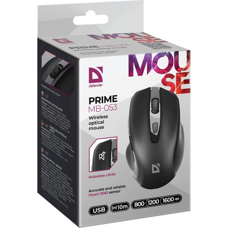 Mysz bezprzewodowa Defender PRIME MB-053 optyczna bezklikowa… | PartsPC.pl
