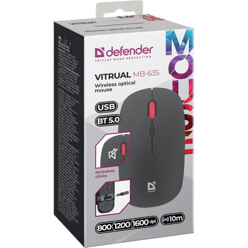 Mysz bezprzewodowa Defender VITRUAL MB-635 optyczna 1600dpi … | PartsPC.pl