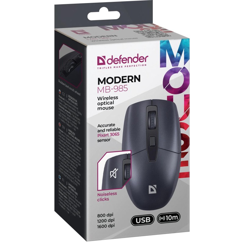 Mysz bezprzewodowa Defender MODERN MB-985 optyczna bezklikow… | PartsPC.pl