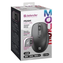 Mysz bezprzewodowa Defender FEAM MM-296 optyczna bezklikowa … | PartsPC.pl