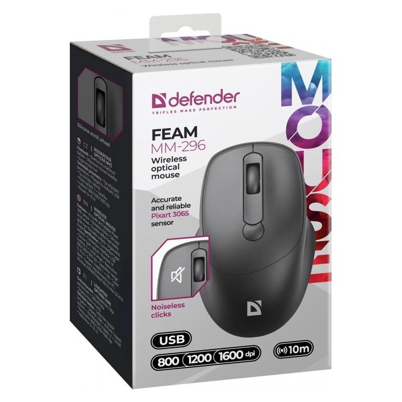 Mysz bezprzewodowa Defender FEAM MM-296 optyczna bezklikowa … | PartsPC.pl
