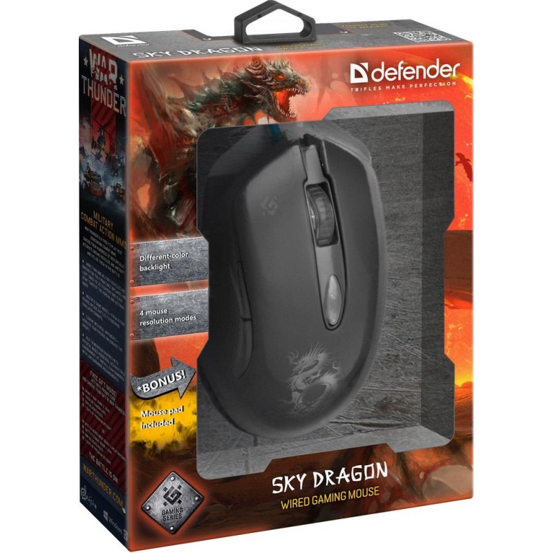 Mysz przewodowa Defender SKY DRAGON GM-090L 3200dpi 6P + pod… | PartsPC.pl