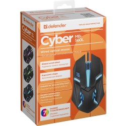 Mysz przewodowa Defender CYBER MB-560L 1200dpi 3P czarna | PartsPC.pl