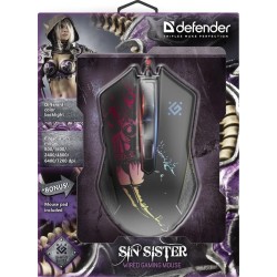 Mysz przewodowa Defender Sin'Sister GM-933 7200dpi 6P + podk… | PartsPC.pl