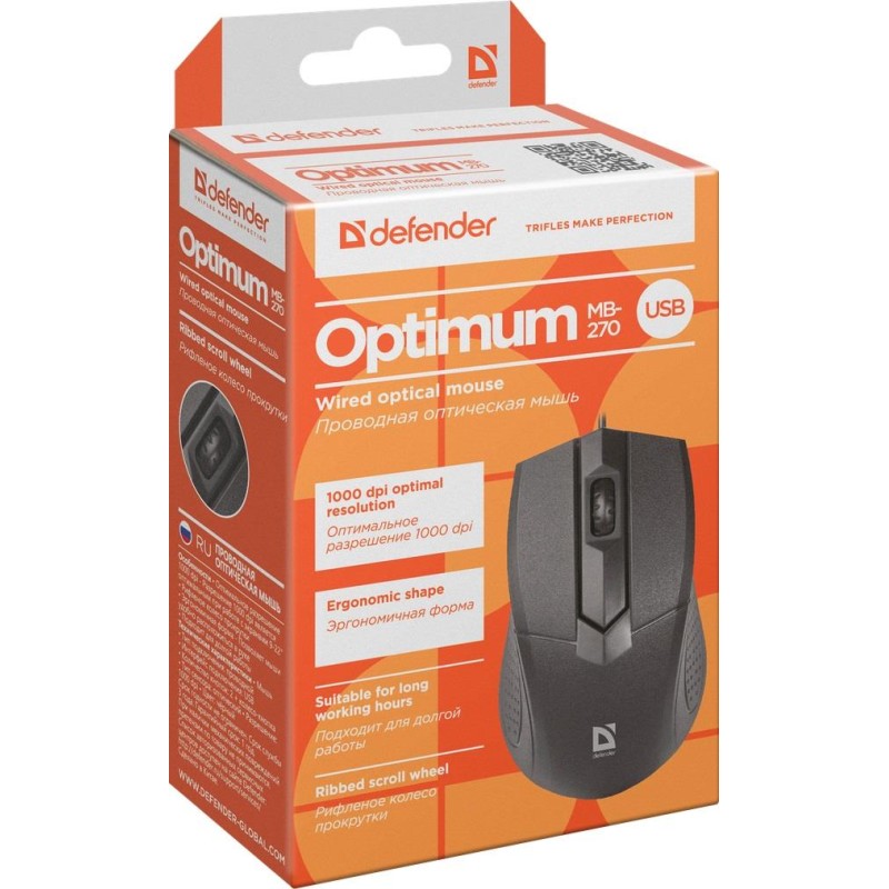 Mysz przewodowa Defender OPTIMUM MB-270 OPTICAL 1000dpi 3P c… | PartsPC.pl