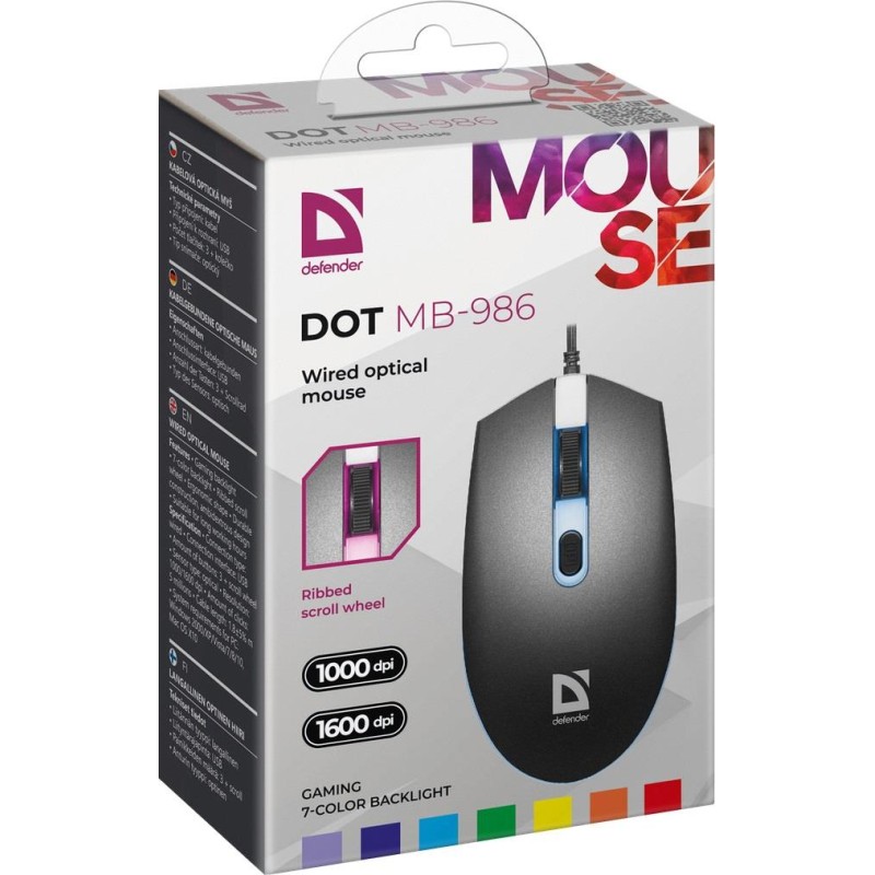 Mysz przewodowa Defender DOT MB-986 1600dpi 4P podświetlana … | PartsPC.pl