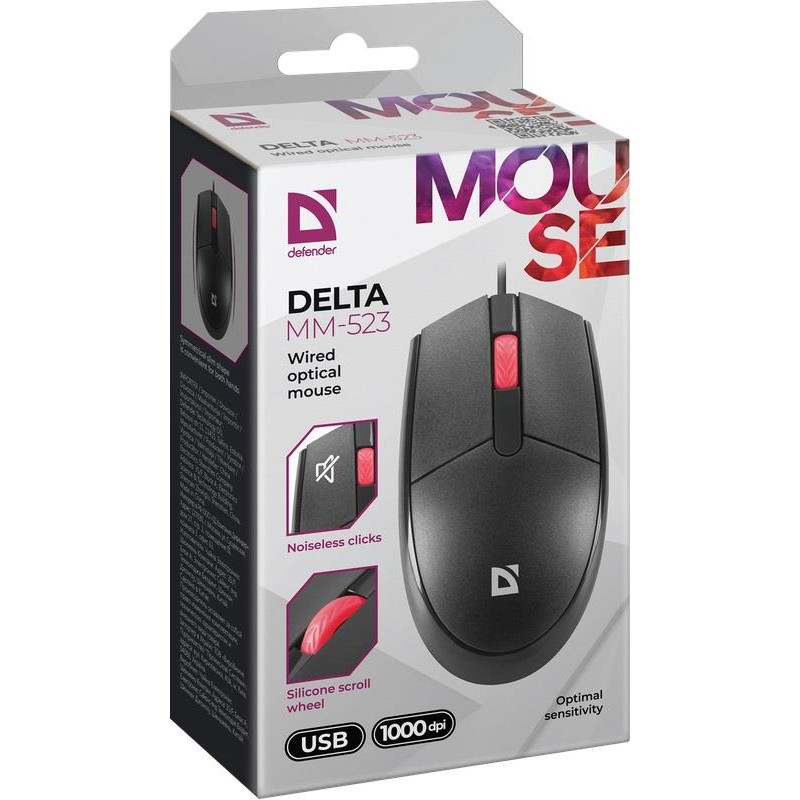 Mysz przewodowa Defender DELTA MM-523 1000dpi bezklikowa sil… | PartsPC.pl