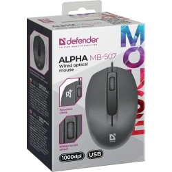 Mysz przewodowa Defender ALPHA MB-507 1000dpi bezklikowa sil… | PartsPC.pl
