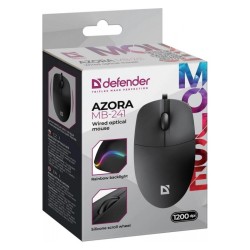 Defender Mysz przewodowa AZORA MB-241 1200 DPI czarna podświ… | PartsPC.pl