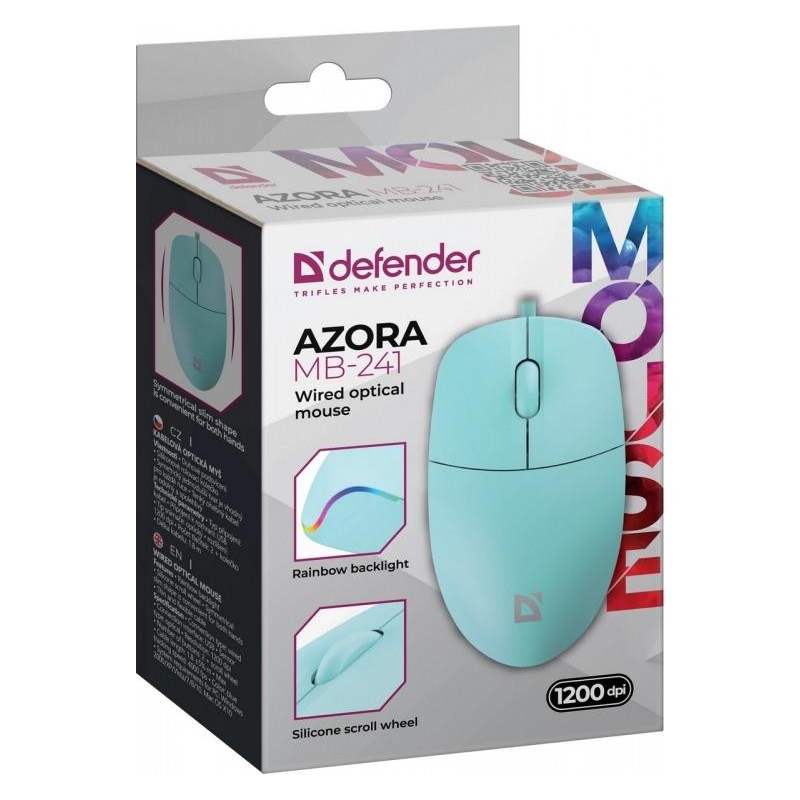 Mysz przewodowa Defender AZORA MB-241 OPTICAL 1200dpi 3P tur… | PartsPC.pl