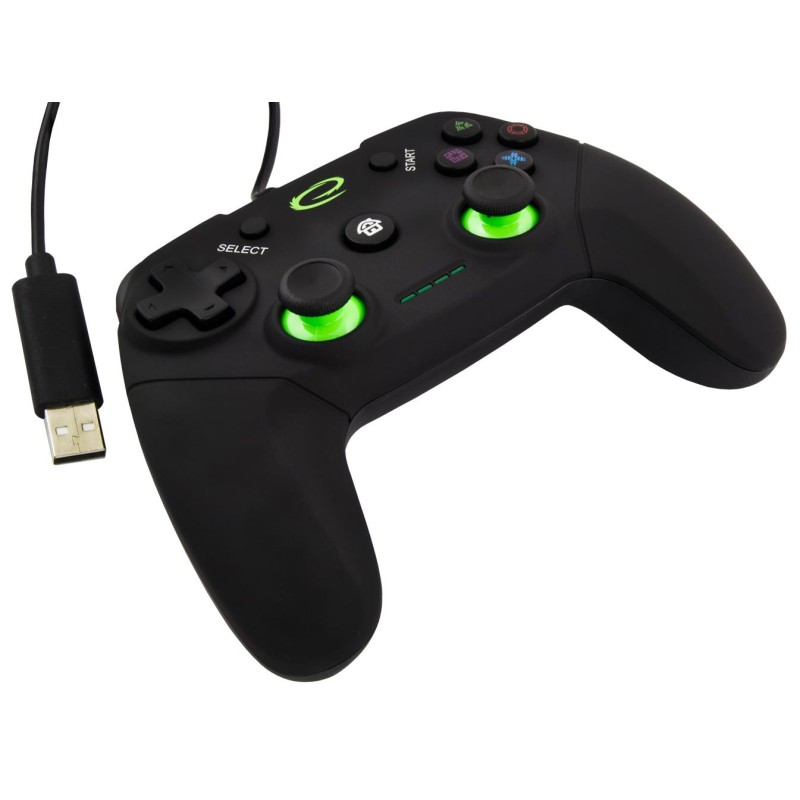 Gamepad PS3/PC USB Esperanza "Vanquisher" czarny | PartsPC.pl