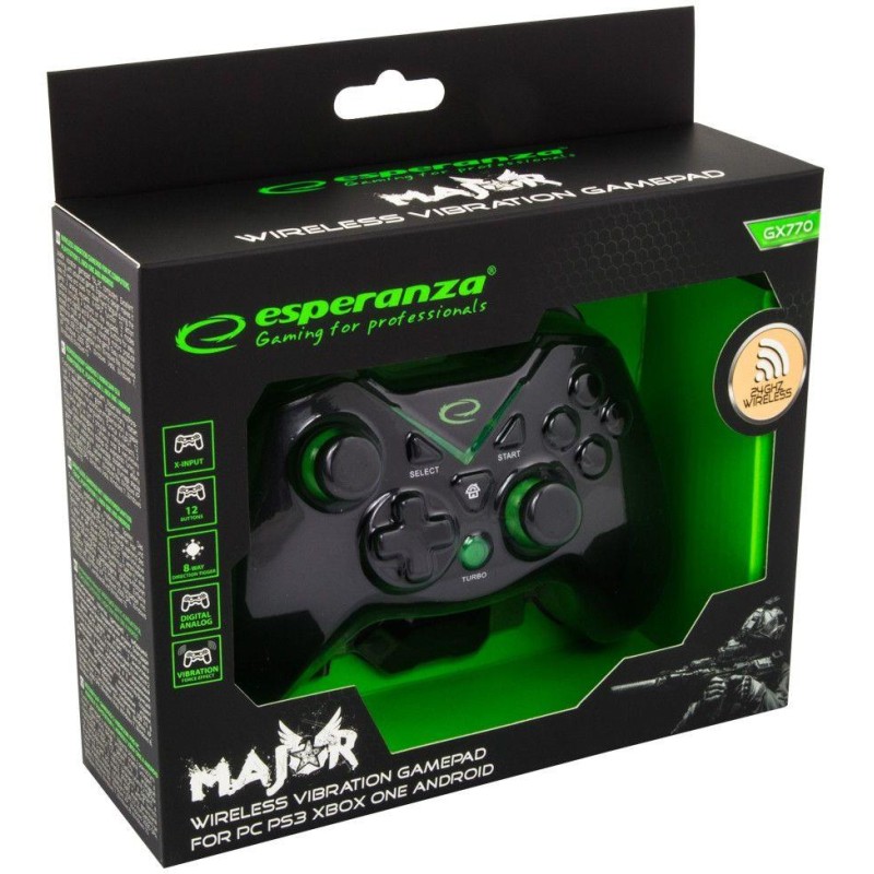 Gamepad PS3/PC/XBOX ONE/ANDROID USB Esperanza "Major" czarny… | PartsPC.pl