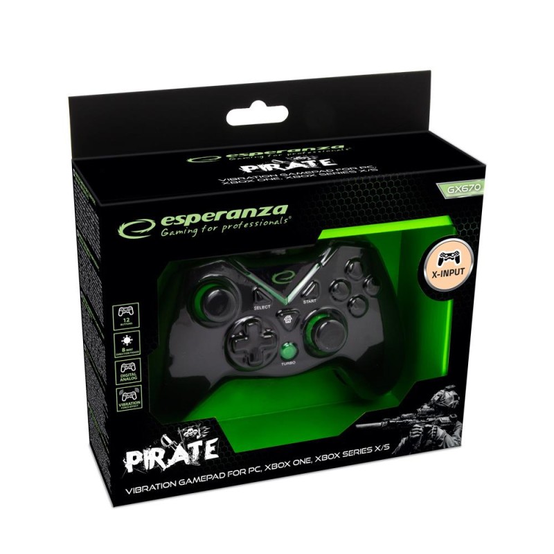 Gamepad Esperanza EGG114K PC/XBOX ONE/XBOX Series X/S USB Pi… | PartsPC.pl