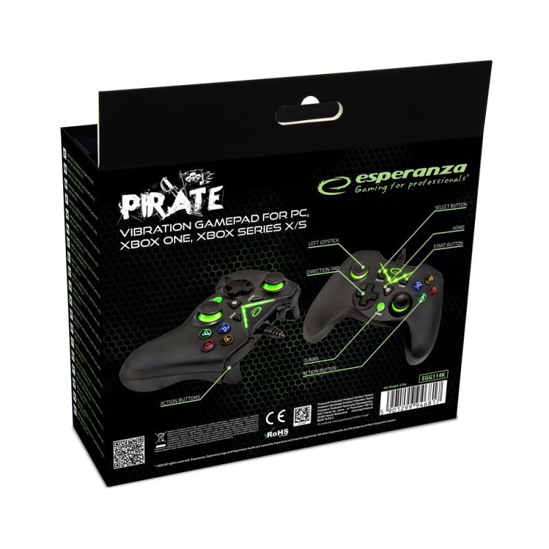 Gamepad Esperanza EGG114K PC/XBOX ONE/XBOX Series X/S USB Pi… | PartsPC.pl
