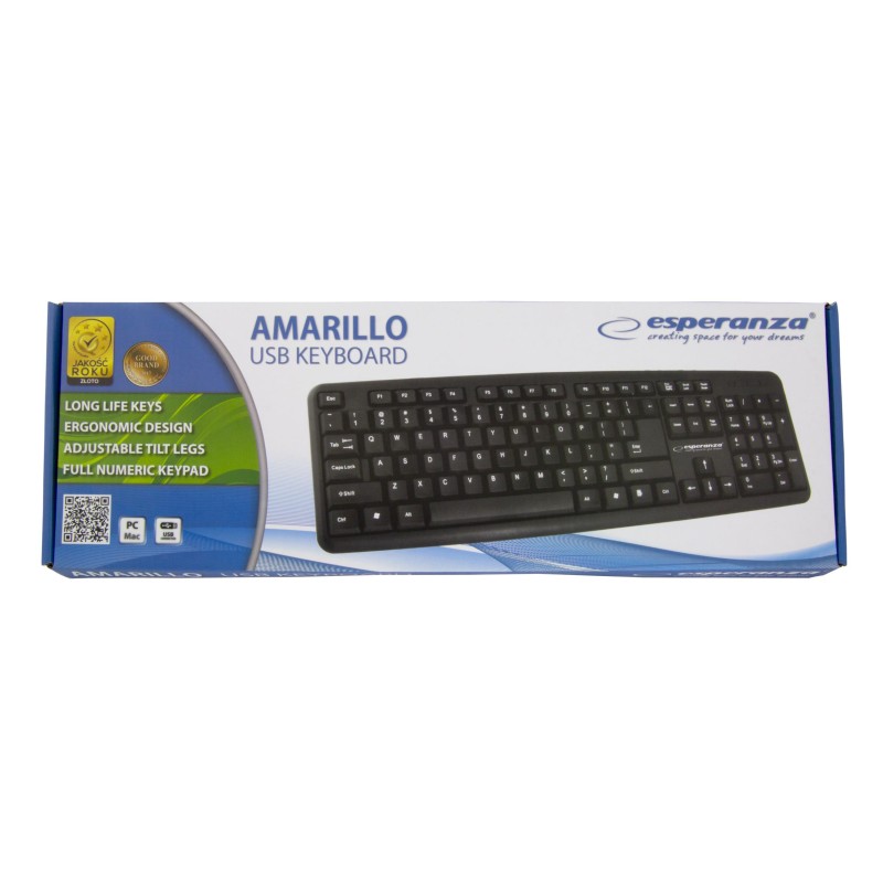 Klawiatura przewodowa Esperanza EK134 Amarillo USB czarna | PartsPC.pl
