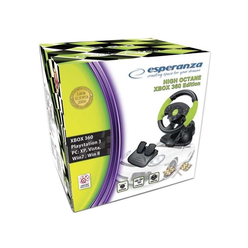 Kierownica Esperanza EG104 HIGH OCTANE XBOX 360 EDITION do PC/PS1/PS2/PS3