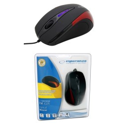 Mysz przewodowa Esperanza SIRIUS EM102R optyczna czerwona | PartsPC.pl