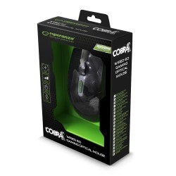 Mysz przewodowa Esperanza MX207 Cobra optyczna Gaming 6D USB czarno-zielona