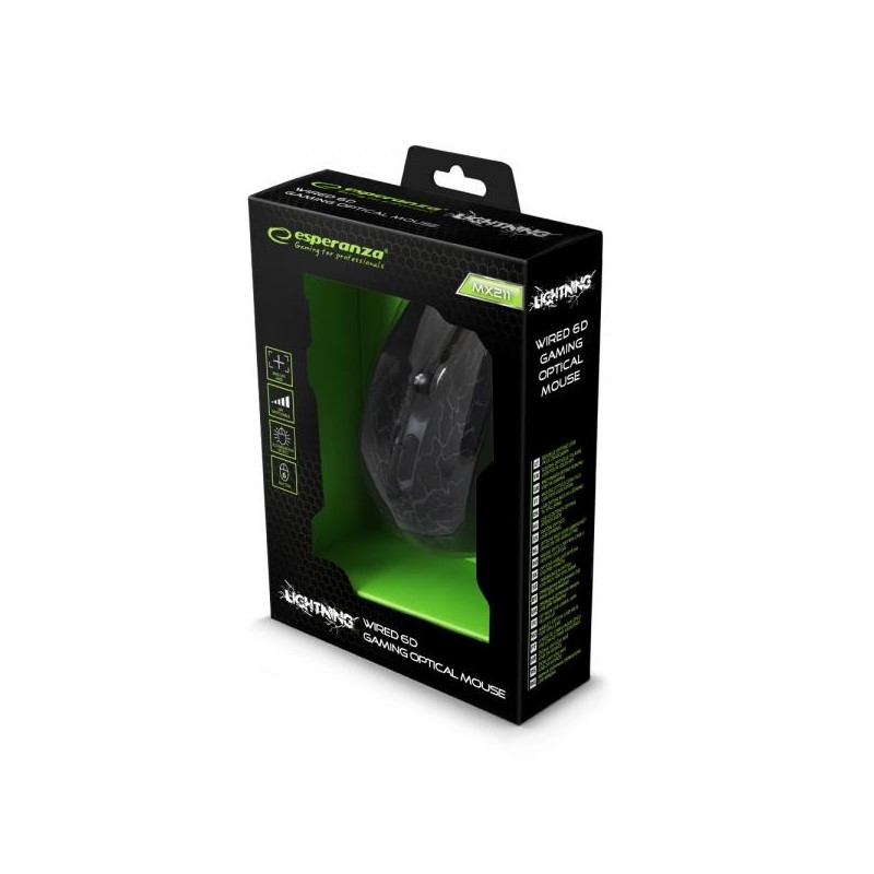 Mysz przewodowa Esperanza MX211 Lightning optyczna Gaming 6D… | PartsPC.pl