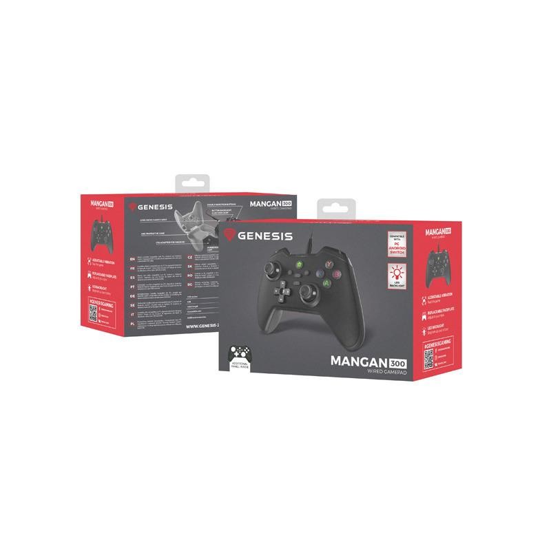 Gamepad Genesis Mangan 300 przewodowy do PC/SWITCH/MOBILE cz… | PartsPC.pl