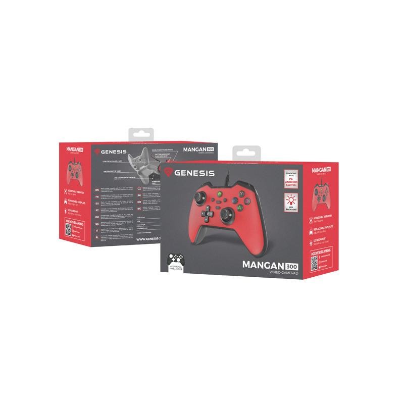 Gamepad Genesis Mangan 300 przewodowy do PC/SWITCH/MOBILE cz… | PartsPC.pl