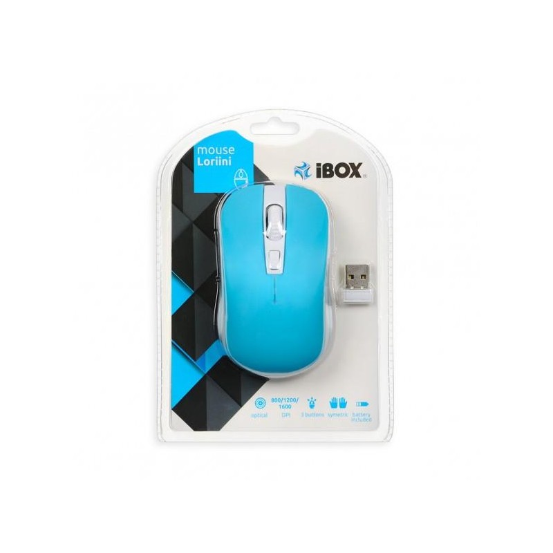 iBOX Mysz Loriini Pro optyczna bezprzewodowa Niebieska | PartsPC.pl