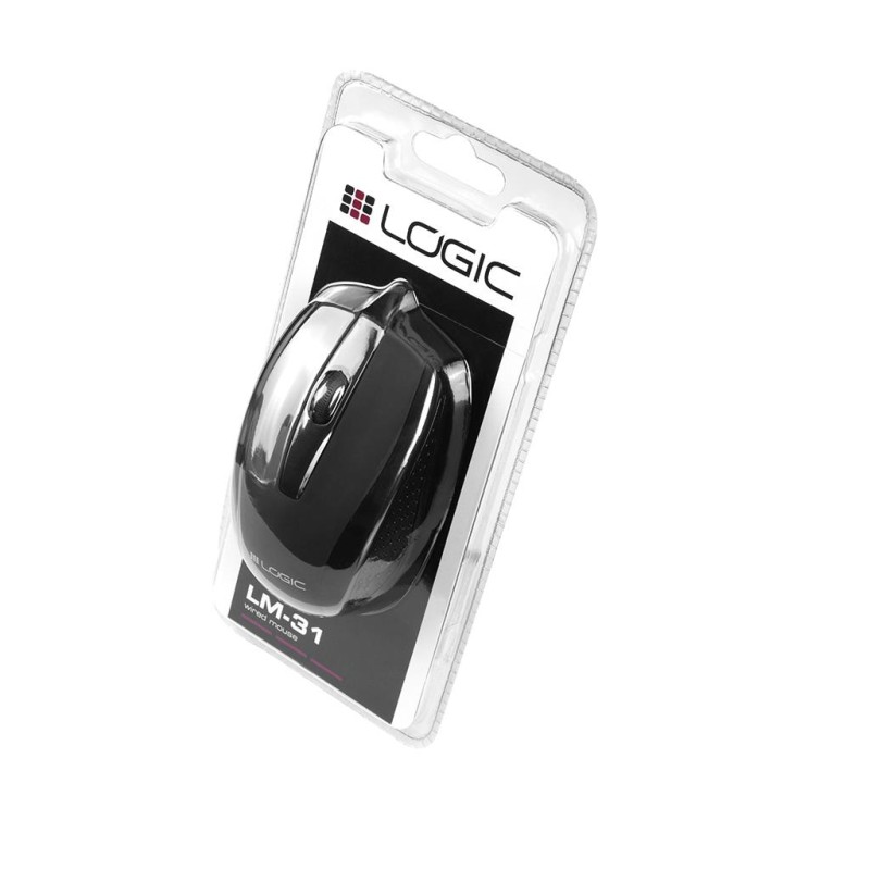 Mysz przewodowa LOGIC LM-31 optyczna czarna | PartsPC.pl