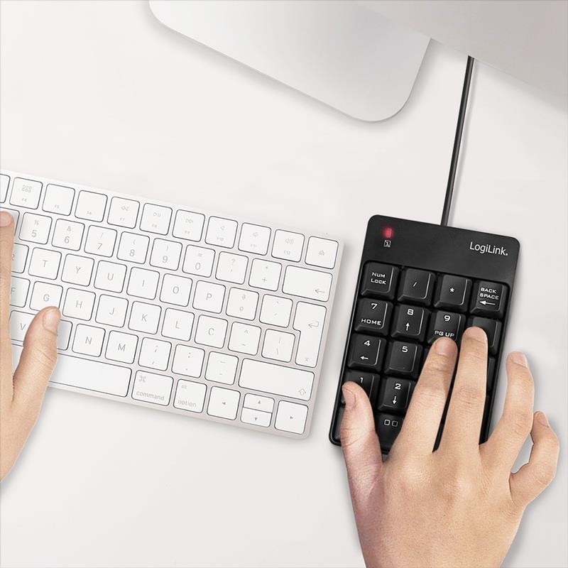 Klawiatura USB LogiLink ID0184 numeryczna, 19 klawiszy | PartsPC.pl