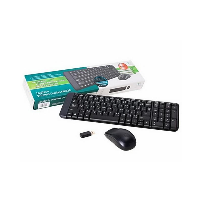 Zestaw bezprzewodowy klawiatura + mysz Logitech MK220 czarny