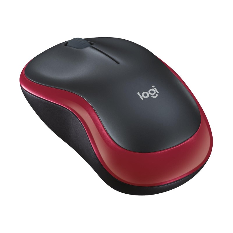 Mysz bezprzewodowa Logitech M185 optyczna czarno-czerwona | PartsPC.pl