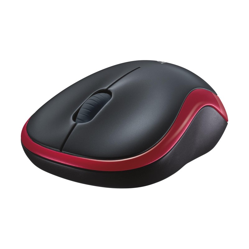 Mysz bezprzewodowa Logitech M185 optyczna czarno-czerwona | PartsPC.pl