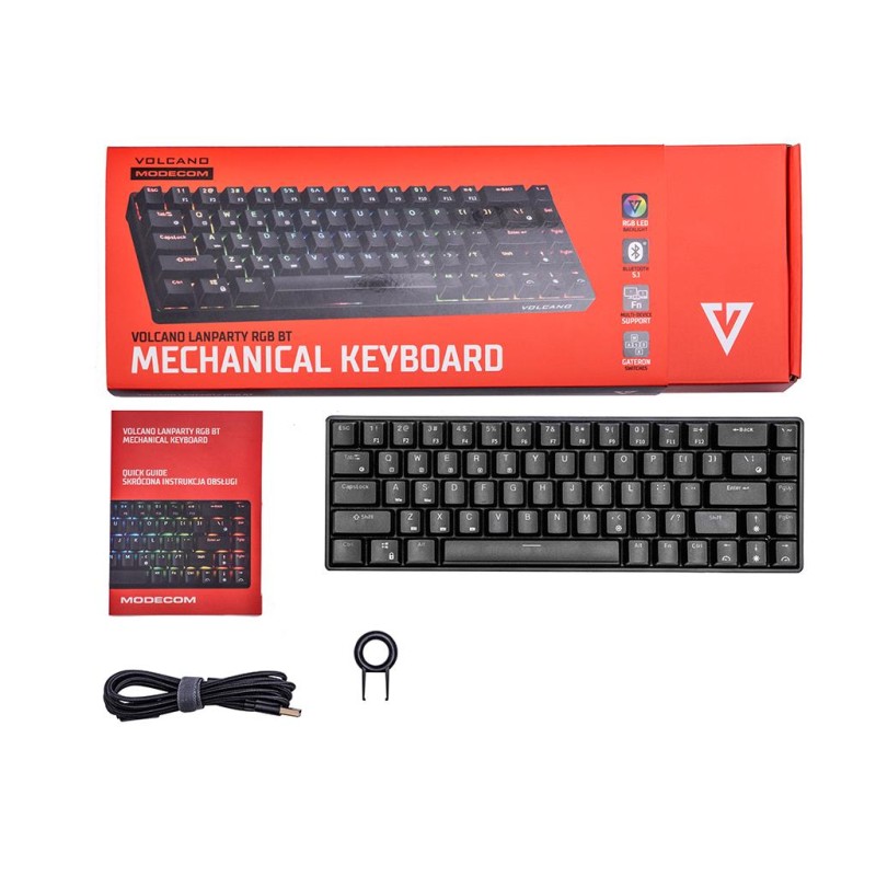 Klawiatura bezprzewodowa Modecom Volcano LANPARTY BT RGB Gaming mechaniczna
