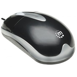 Mysz przewodowa Manhattan optyczna 1000dpi PS2 czarna | PartsPC.pl