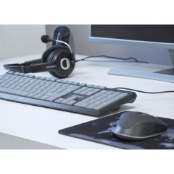 Klawiatura przewodowa Natec Nautilus US slim czarno-szara | PartsPC.pl
