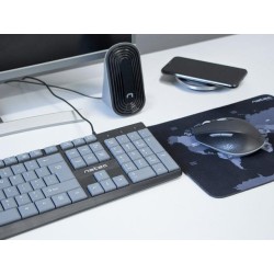 Klawiatura przewodowa Natec Nautilus US slim czarno-szara | PartsPC.pl