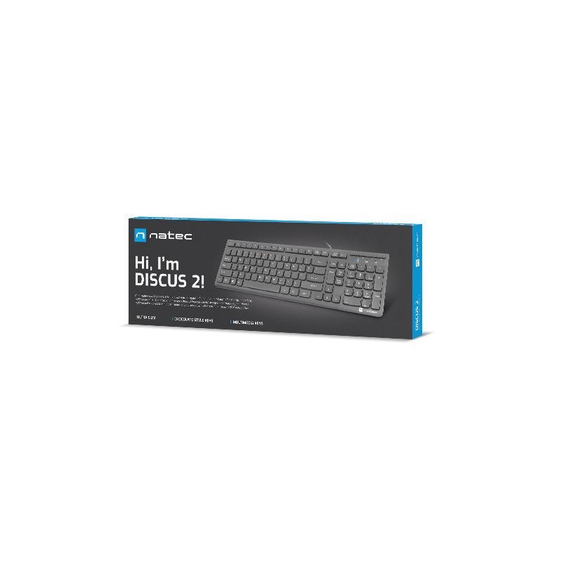 Klawiatura przewodowa Natec Discus 2 multimedialna slim USB … | PartsPC.pl