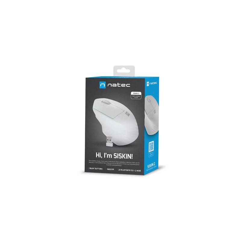 Mysz bezprzewodowa Natec Siskin 2 optyczna 1600 DPI BT 5.0 + 2.4 GHz z