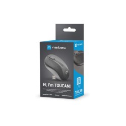 Mysz bezprzewodowa Natec Toucan optyczna 1600 DPI czarna | PartsPC.pl