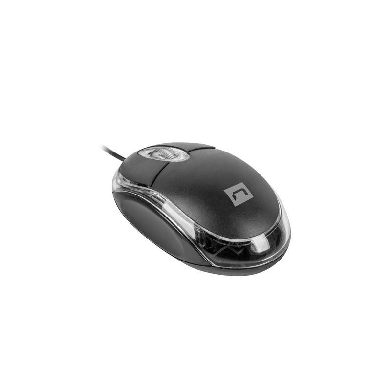 Mysz przewodowa Natec Vireo 2 optyczna 1000 DPI czarna | PartsPC.pl