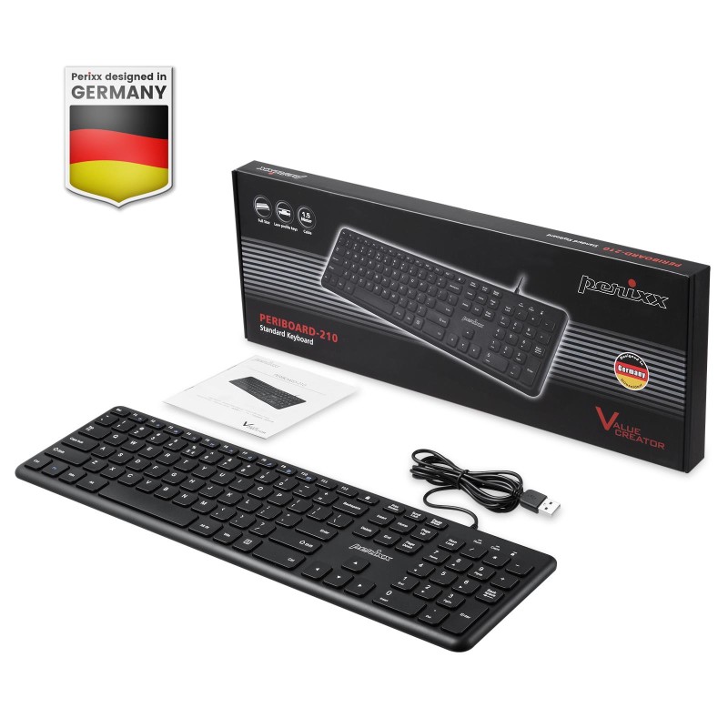 Klawiatura przewodowa Perixx PERIBOARD-210 scissor, ultra-fl… | PartsPC.pl