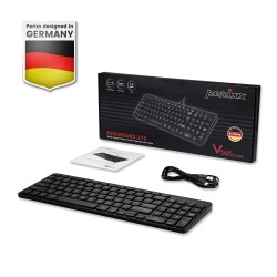Klawiatura przewodowa Perixx PERIBOARD-215 scissor, ultra-flat, czarna, 4x