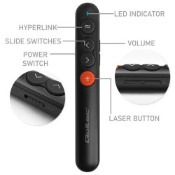 Wskaźnik Qoltec laserowy | Prezenter 4w1 | USB 3.0 | 2.4GHz | 100m
