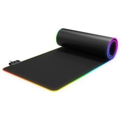 Rampage MP-24 podkładka gamingowa pod klawiaturę i mysz 30x80cm, RGB, czarna