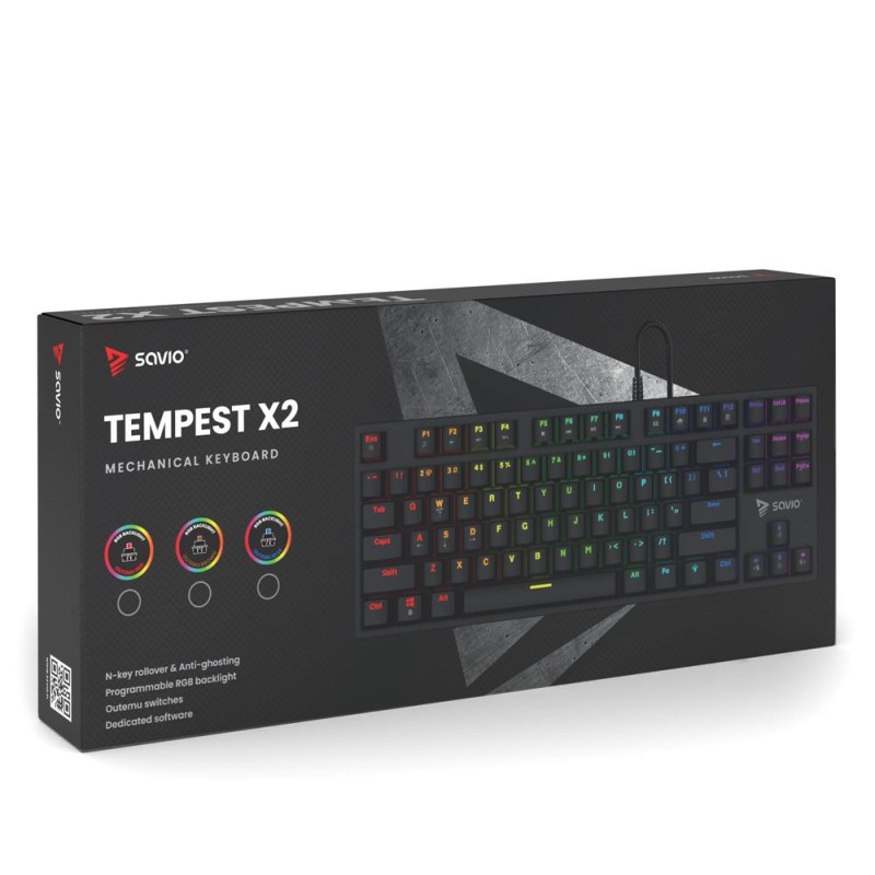 Savio Klawiatura mechaniczna RGB Tempest X2 Outemu Red | PartsPC.pl