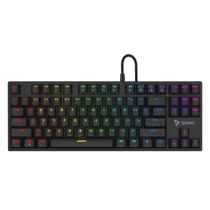 Klawiatura przewodowa SAVIO TEMPEST X2 Outemu BROWN mechaniczna RGB