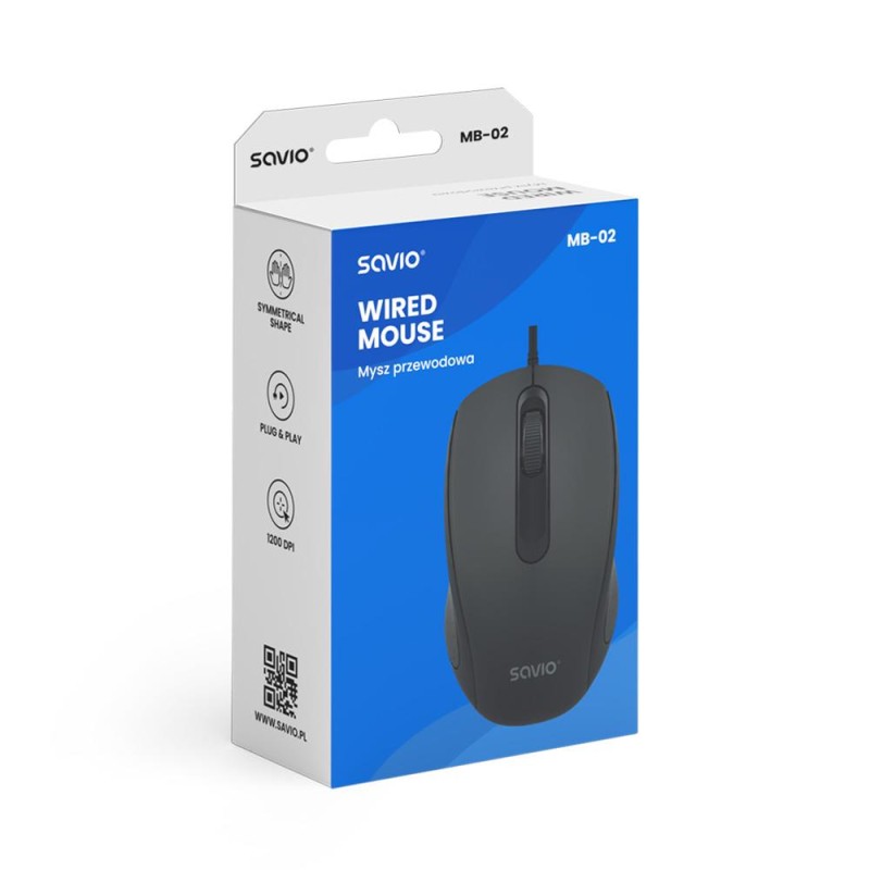 Mysz przewodowa SAVIO MB-02 | PartsPC.pl